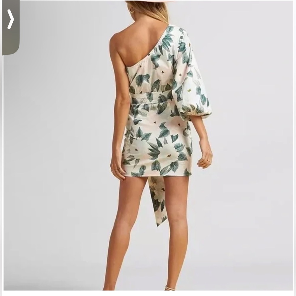 Billabong the Salty Blonde White and Green Leaf Print Mini Dress New beach chic - Picture 2 of 11